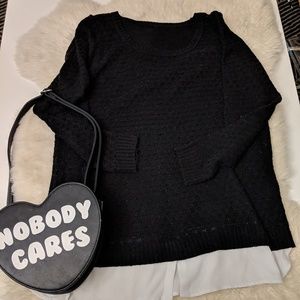 ‼️☑️SOLD☑️‼️Black and white Twofer Sweater Tunic